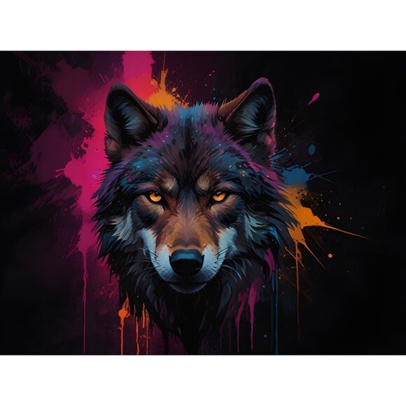 Luminous Wolf HD metal wall art print 4 x 6 inches - Picture 2 of 5